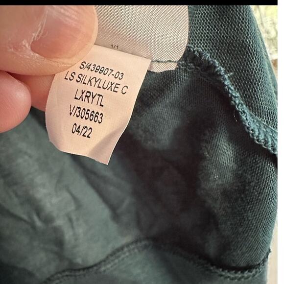 NWT Banana Republic L Silkyluxe Center Twist Top Dark Kelly Green Teal Ballerina - Picture 7 of 9